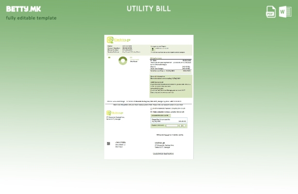 модерен стил на Џорџија Електрикс.ге шаблон за збор за сметки за електрична енер